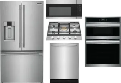 5 Piece Package Includes Refrigerator, Cooktop, Wall Oven, Microwave And Dishwasher