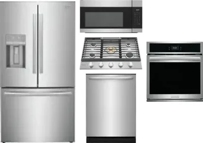 5 Piece Package Includes Refrigerator, Cooktop, Wall Oven, Microwave And Dishwasher