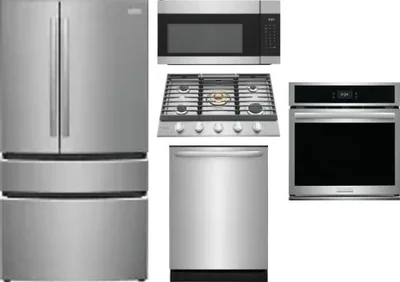 5 Piece Package Includes Refrigerator, Cooktop, Wall Oven, Microwave And Dishwasher