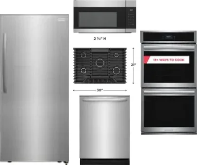 5 Piece Package Includes Refrigerator, Cooktop, Wall Oven, Microwave And Dishwasher
