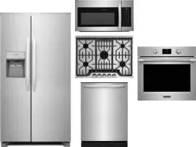 5 Piece Package Includes Refrigerator, Cooktop, Wall Oven, Microwave And Dishwasher