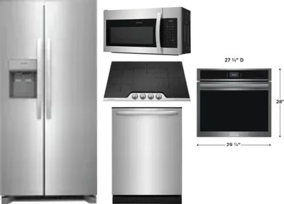 5 Piece Package Includes Refrigerator, Cooktop, Wall Oven, Microwave And Dishwasher