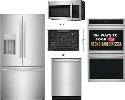 5 Piece Package Includes Refrigerator, Cooktop, Wall Oven, Microwave And Dishwasher