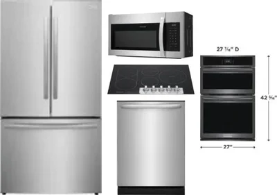 5 Piece Package Includes Refrigerator, Cooktop, Wall Oven, Microwave And Dishwasher
