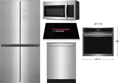 5 Piece Package Includes Refrigerator, Cooktop, Wall Oven, Microwave And Dishwasher
