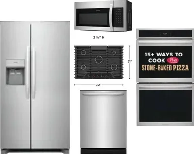 5 Piece Package Includes Refrigerator, Cooktop, Wall Oven, Microwave And Dishwasher
