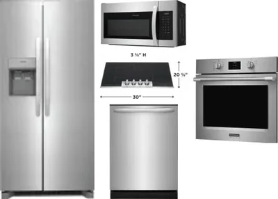5 Piece Package Includes Refrigerator, Cooktop, Wall Oven, Microwave And Dishwasher