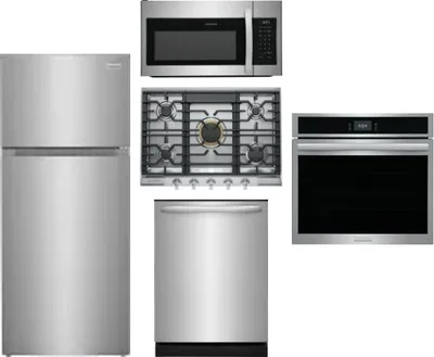 5 Piece Package Includes Refrigerator, Cooktop, Wall Oven, Microwave And Dishwasher