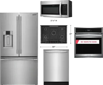 5 Piece Package Includes Refrigerator, Cooktop, Wall Oven, Microwave And Dishwasher