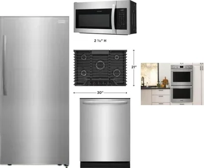 5 Piece Package Includes Refrigerator, Cooktop, Wall Oven, Microwave And Dishwasher