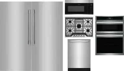 6 Piece Package Includes Refrigerator, Freezer, Cooktop, Wall Oven, Microwave And Dishwasher