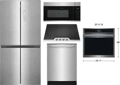 5 Piece Package Includes Refrigerator, Cooktop, Wall Oven, Microwave And Dishwasher