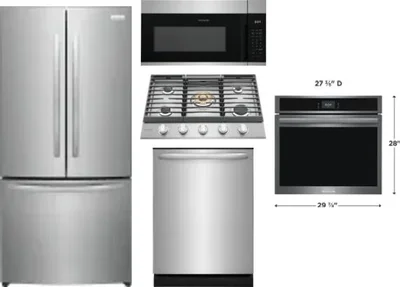 5 Piece Package Includes Refrigerator, Cooktop, Wall Oven, Microwave And Dishwasher