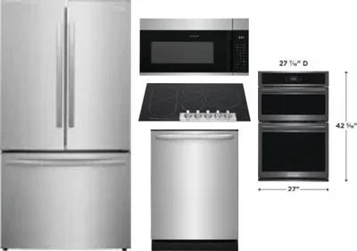 5 Piece Package Includes Refrigerator, Cooktop, Wall Oven, Microwave And Dishwasher