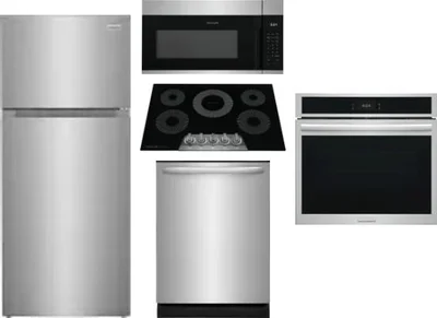 5 Piece Package Includes Refrigerator, Cooktop, Wall Oven, Microwave And Dishwasher