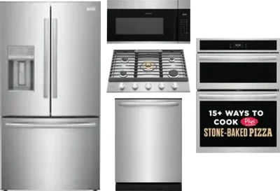 5 Piece Package Includes Refrigerator, Cooktop, Wall Oven, Microwave And Dishwasher