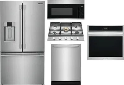 5 Piece Package Includes Refrigerator, Cooktop, Wall Oven, Microwave And Dishwasher