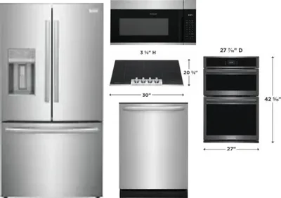 5 Piece Package Includes Refrigerator, Cooktop, Wall Oven, Microwave And Dishwasher