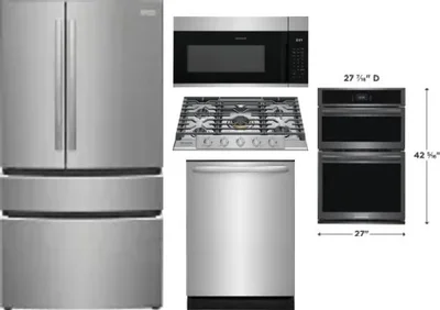 5 Piece Package Includes Refrigerator, Cooktop, Wall Oven, Microwave And Dishwasher