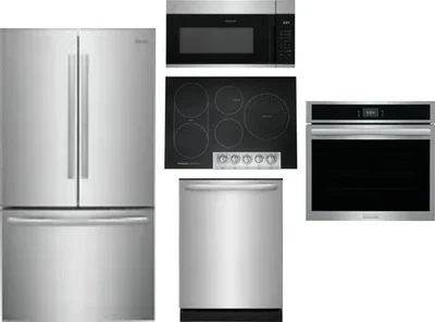 5 Piece Package Includes Refrigerator, Cooktop, Wall Oven, Microwave And Dishwasher