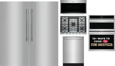 6 Piece Package Includes Refrigerator, Freezer, Cooktop, Wall Oven, Microwave And Dishwasher