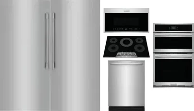 6 Piece Package Includes Refrigerator, Freezer, Cooktop, Wall Oven, Microwave And Dishwasher