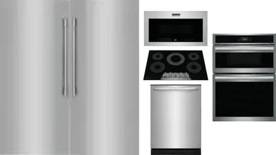 6 Piece Package Includes Refrigerator, Freezer, Cooktop, Wall Oven, Microwave And Dishwasher
