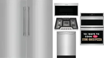 6 Piece Package Includes Refrigerator, Freezer, Cooktop, Wall Oven, Microwave And Dishwasher