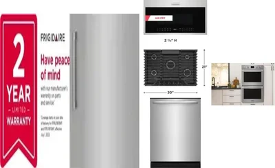 6 Piece Package Includes Refrigerator, Freezer, Cooktop, Wall Oven, Microwave And Dishwasher