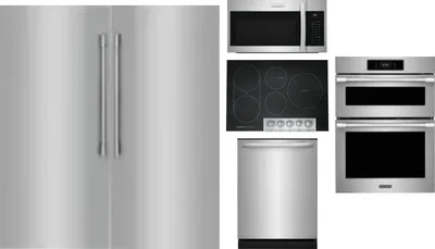 6 Piece Package Includes Refrigerator, Freezer, Cooktop, Wall Oven, Microwave And Dishwasher