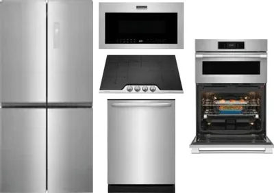 5 Piece Package Includes Refrigerator, Cooktop, Wall Oven, Microwave And Dishwasher