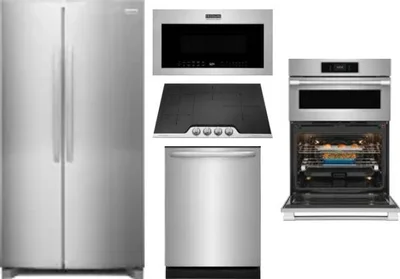 5 Piece Package Includes Refrigerator, Cooktop, Wall Oven, Microwave And Dishwasher