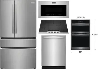 5 Piece Package Includes Refrigerator, Cooktop, Wall Oven, Microwave And Dishwasher