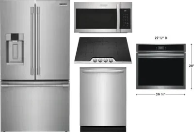 5 Piece Package Includes Refrigerator, Cooktop, Wall Oven, Microwave And Dishwasher