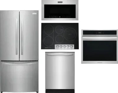 5 Piece Package Includes Refrigerator, Cooktop, Wall Oven, Microwave And Dishwasher