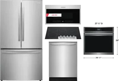 5 Piece Package Includes Refrigerator, Cooktop, Wall Oven, Microwave And Dishwasher