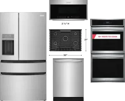 5 Piece Package Includes Refrigerator, Cooktop, Wall Oven, Microwave And Dishwasher