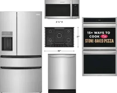 5 Piece Package Includes Refrigerator, Cooktop, Wall Oven, Microwave And Dishwasher