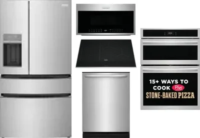 5 Piece Package Includes Refrigerator, Cooktop, Wall Oven, Microwave And Dishwasher