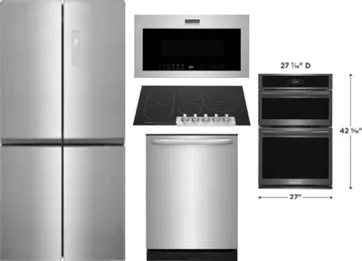 5 Piece Package Includes Refrigerator, Cooktop, Wall Oven, Microwave And Dishwasher