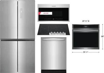 5 Piece Package Includes Refrigerator, Cooktop, Wall Oven, Microwave And Dishwasher