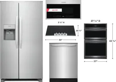 5 Piece Package Includes Refrigerator, Cooktop, Wall Oven, Microwave And Dishwasher