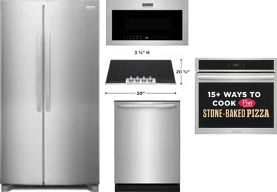 5 Piece Package Includes Refrigerator, Cooktop, Wall Oven, Microwave And Dishwasher