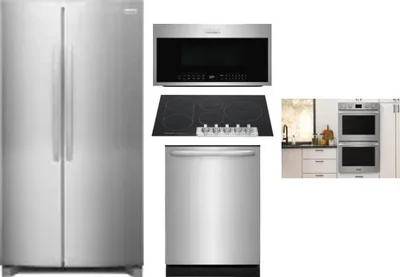 5 Piece Package Includes Refrigerator, Cooktop, Wall Oven, Microwave And Dishwasher