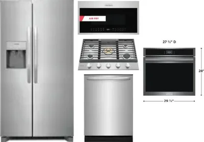 5 Piece Package Includes Refrigerator, Cooktop, Wall Oven, Microwave And Dishwasher