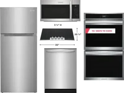 5 Piece Package Includes Refrigerator, Cooktop, Wall Oven, Microwave And Dishwasher