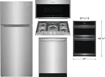 5 Piece Package Includes Refrigerator, Cooktop, Wall Oven, Microwave And Dishwasher
