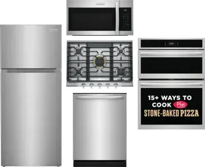 5 Piece Package Includes Refrigerator, Cooktop, Wall Oven, Microwave And Dishwasher