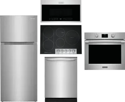 5 Piece Package Includes Refrigerator, Cooktop, Wall Oven, Microwave And Dishwasher