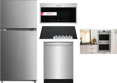 5 Piece Package Includes Refrigerator, Cooktop, Wall Oven, Microwave And Dishwasher
